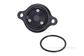 Kitaco Ölfilter Deckel Aluminium CNC schwarz eloxiert mit Magnet f. MSX Grom JC92 + Monkey 125 JB03 JB05 + Dax 125