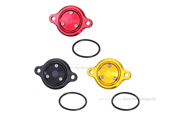 Kitaco Ölfilter Deckel Aluminium CNC gold eloxiert mit Magnet f. MSX Grom JC92 + Monkey 125 JB03 JB05 + Dax 125