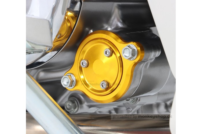 Kitaco Ölfilter Deckel Aluminium CNC gold eloxiert mit Magnet f. MSX Grom JC92 + Monkey 125 JB03 JB05 + Dax 125