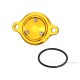 Kitaco Ölfilter Deckel Aluminium CNC gold eloxiert mit Magnet f. MSX Grom JC92 + Monkey 125 JB03 JB05 + Dax 125