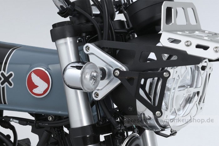 G-Craft Scheinwerfer Lampenhalterung Aluminium CNC silber eloxiert f. Monkey 125 + Dax 125