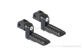probrake Fußrasten STREET Aluminium CNC einstellbar schwarz eloxiert mit ABE f. Monkey 125 + MSX 125 + Dax 125