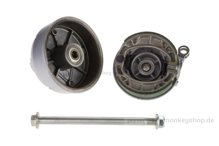Vorderrad Nabe silber 12mm Achse Trommelbremse f. Monkey + Gorilla