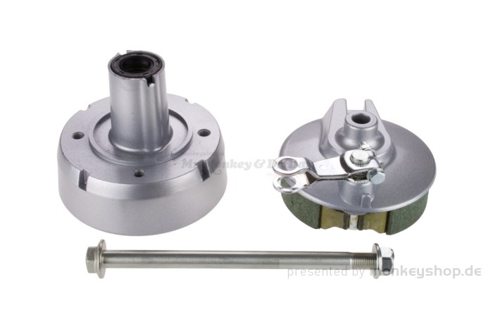 Vorderrad Nabe silber 12mm Achse Trommelbremse f. Monkey + Gorilla