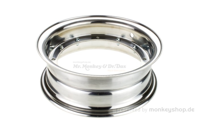 3.50x10 Felge Aluminium poliert 2-teilig f. Dax