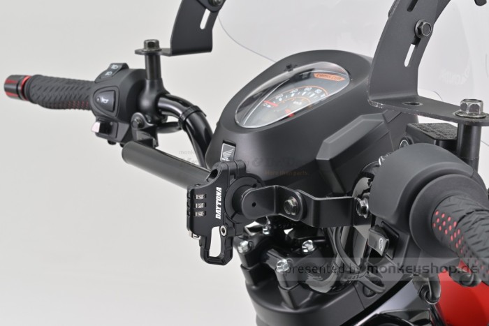 Daytona Helmschloss SLIM mit Zahlenschloss inkl. Stahlseil f. Lenker