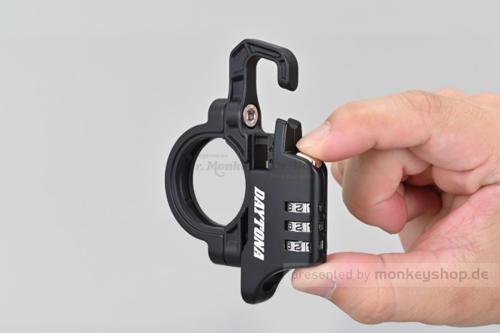 Daytona Helmschloss SLIM mit Zahlenschloss inkl. Stahlseil f. Lenker