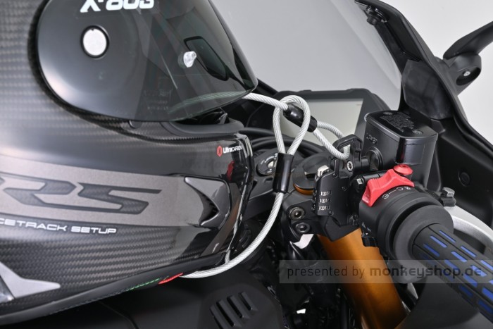 Daytona Helmschloss SLIM mit Zahlenschloss inkl. Stahlseil f. Lenker