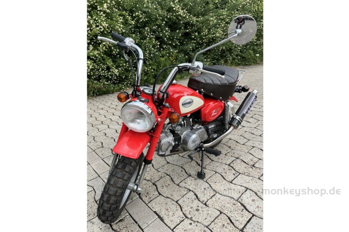 Honda Monkey Z50 rot 108cc + OVER 1in2 Auspuff LEGAL Motorradzulassung