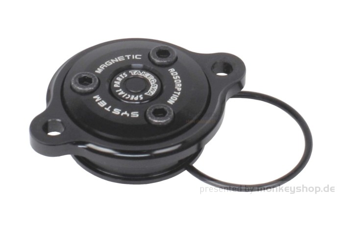 Takegawa Ölfilter Deckel Aluminium CNC schwarz eloxiert mit Magnet f. MSX Grom JC92 + Monkey 125 JB03 JB05 + Dax 125