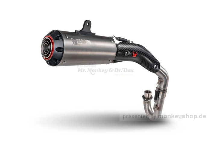 Scorpion Red Power Edelstahl / Titan Auspuffanlage f. Monkey 125 JB05 Euro5+