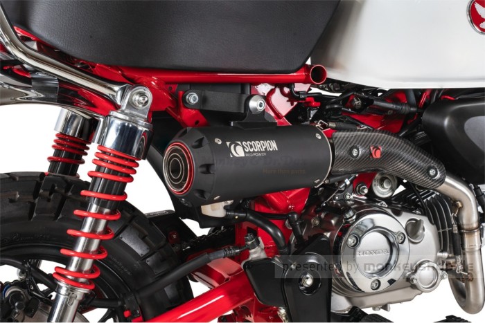 Scorpion Red Power Aluminium / Edelstahl Auspuffanlage schwarz Keramikbeschichtet f. Monkey 125 JB05 Euro5+