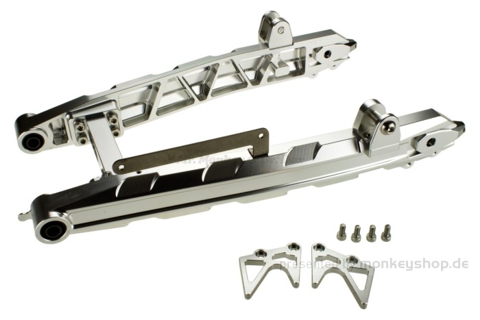 Aluminium Hinterradschwinge +50mm silber f. Monkey 125