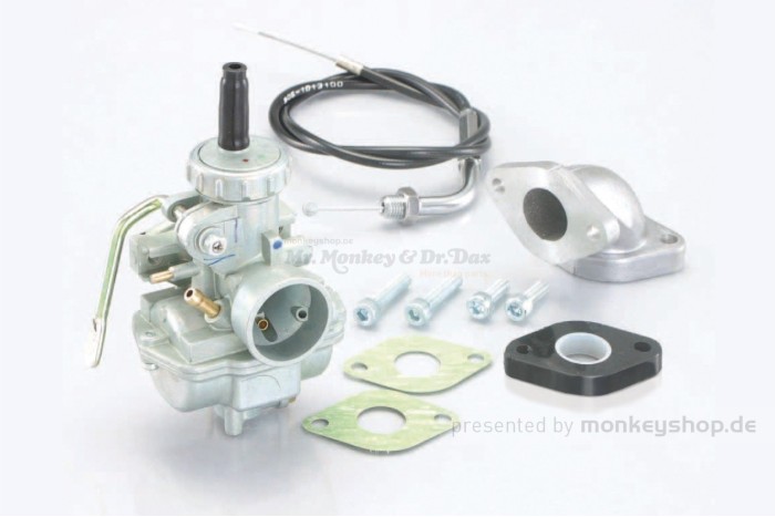 Kitaco Keihin PC20 Vergaser + Gaszug + Ansaugstutzen f. Monkey + Gorilla (Made in Japan)