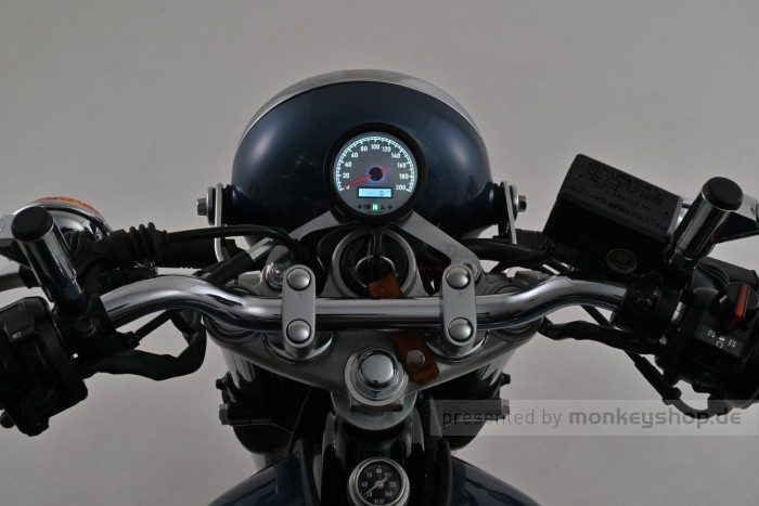 Daytona "VELONA60-WP" Tachometer 200 KM/H MPH m. Kontrollanzeigen, weiße LED, weißes Ziffernblatt, schwarzes Gehäuse