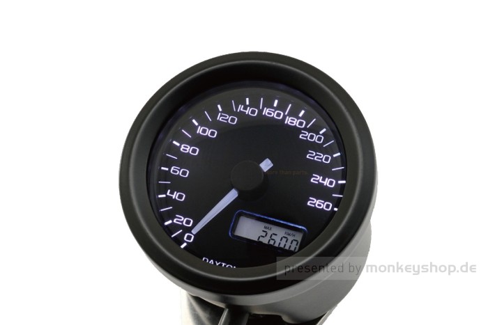 Daytona Velona 48 Tachometer 260 km/h schwarz