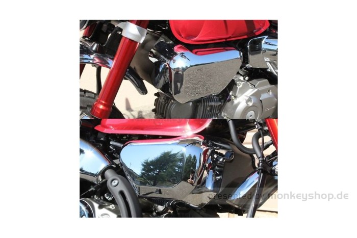 Luftfilter Gehäuse Cover Deckel Set chrom selbstklebend 2 Stk. f. Monkey 125