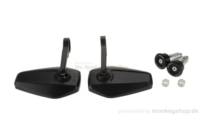 Shin Yo "BOOSTER 2" Lenkerenden Spiegel Set schwarz kurz f. Dax 125