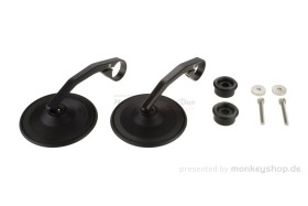 Shin Yo "Circula-S" Lenkerenden Spiegel Set schwarz lang f. MSX + Monkey 125