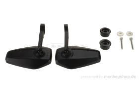 Shin Yo "BOOSTER 2" Lenkerenden Spiegel Set schwarz kurz f. MSX + Monkey 125