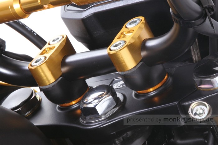 Kitaco Lagerschalen Lenker Aluminium CNC gold f. Monkey 125 + MSX 125 + Dax 125