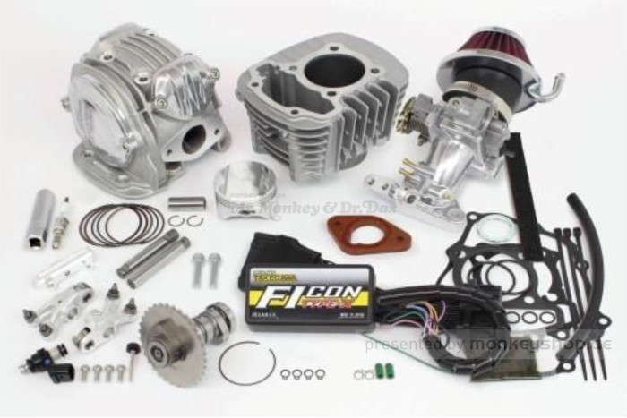 Takegawa SuperHead+R 4-Ventil Kopf + 145cc Zylinder Kit + Fi-Con Type-X + N-10 Nockenwelle + Drosselklappe f. Dax 125 JB04 JB06