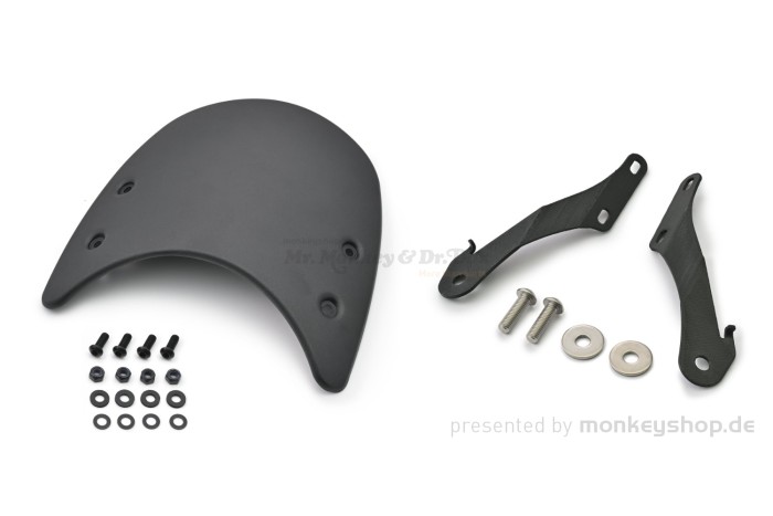 Daytona Windschild Meter Visor Aluminium schwarz inkl. Montage Halterung Satz f. Triumph Bonneville