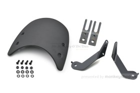 Daytona Windschild Meter Visor Aluminium schwarz inkl. Montage Halterung Satz f. Kawasaki W650