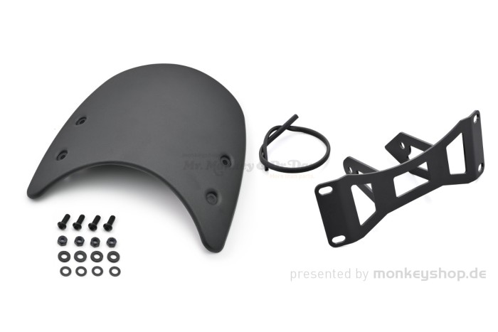 Daytona Windschild Meter Visor Aluminium schwarz inkl. Montage Halterung Satz f. Honda CB650R