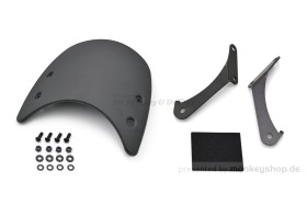 Daytona Windschild Meter Visor Aluminium schwarz inkl. Montage Halterung Satz f. Monkey 125 + Dax 125