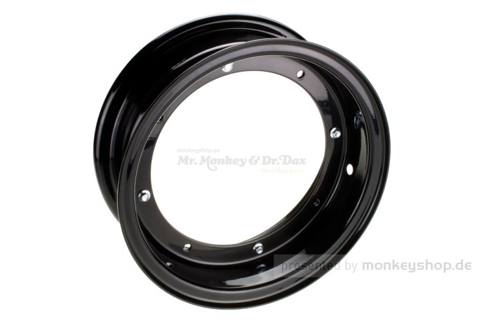 3.50x10 Felge Stahl schwarz 2-teilig f. Dax 50 70