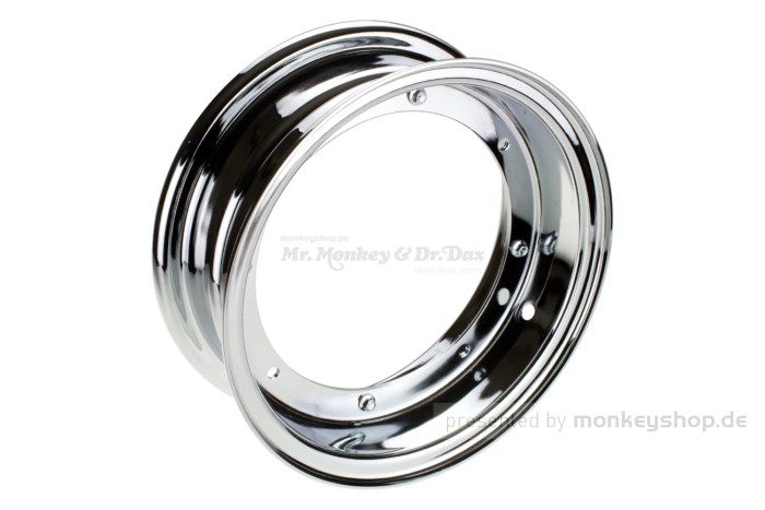 3.50x10 Felge Stahl verchromt 2-teilig f. Dax 50 70