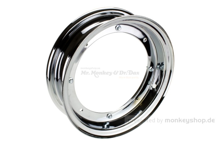 2.75x10 Felge Stahl verchromt 2-teilig f. Dax 50 70