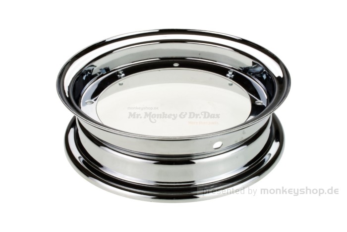 2.75x10 Felge Stahl verchromt 2-teilig f. Dax 50 70