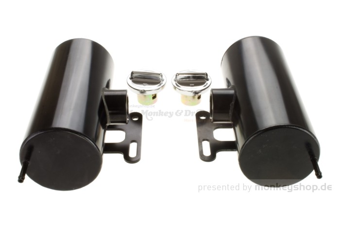 Zusatz Tank Set Aluminium schwarz 2 Stück