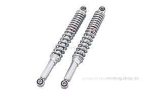 Kitaco Stoßdämpfer Paar 350 mm Chrom f. Dax 50 + Chaly + SS50