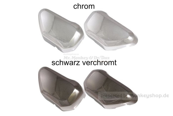 Luftfilter Gehäuse Cover Deckel Set schwarz chrom selbstklebend 2 Stk. f. Monkey 125
