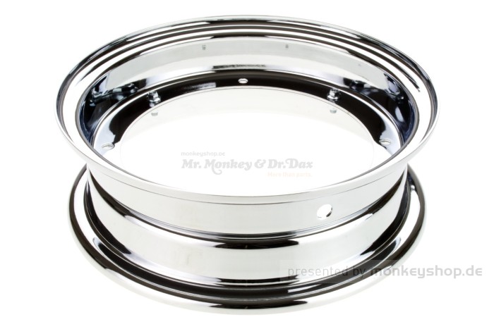 3.00x10 Felge Stahl verchromt 2-teilig f. Dax 50 70