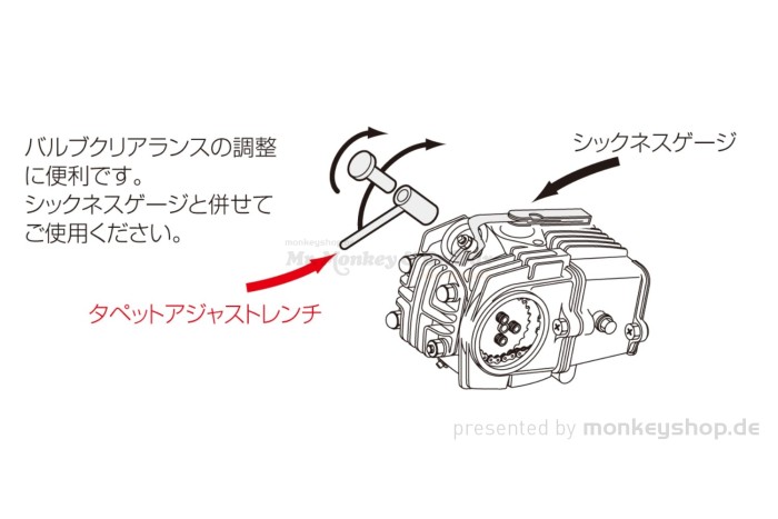 Kitaco Ventileinstellwerkzeug schwarz f. Monkey Z50 + Gorilla + Dax 50 70 + Chaly + SS50