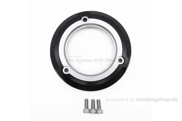 Schutz Ring f. Kupplungsdeckel Aluminium CNC schwarz silber f. Monkey 125 JB02 + Super Cub 125 JA48