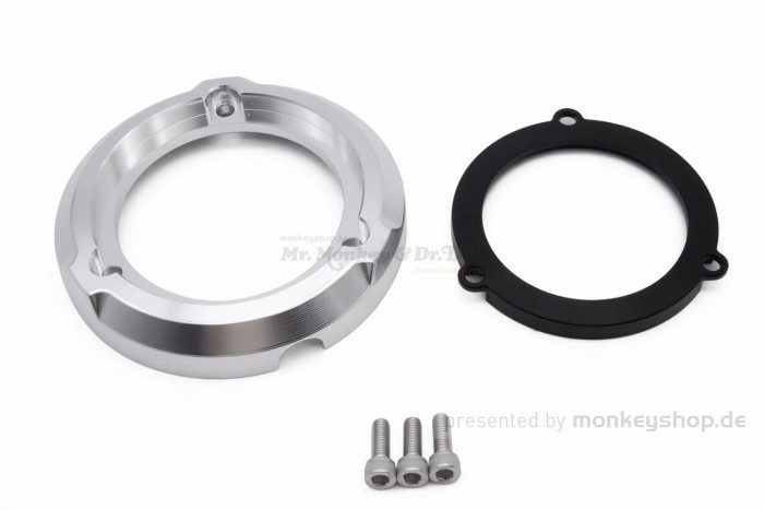 Schutz Ring f. Kupplungsdeckel Aluminium CNC silber schwarz f. Monkey 125 JB02 + Super Cub 125 JA48
