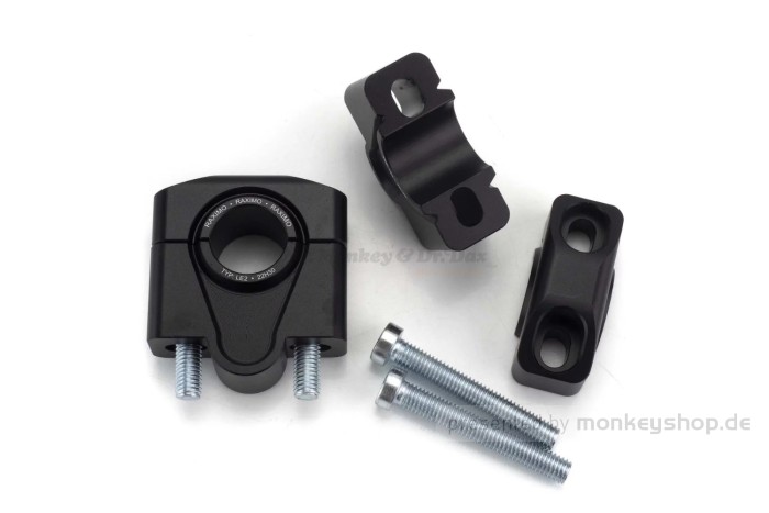 Raximo Lenkererhöhung Riser 30mm schwarz Aluminium CNC mit ABE f. 22,2mm Lenkeraufnahmen