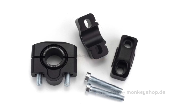 Raximo Lenkererhöhung Riser 20mm schwarz Aluminium CNC f. 22,2mm Lenkeraufnahmen