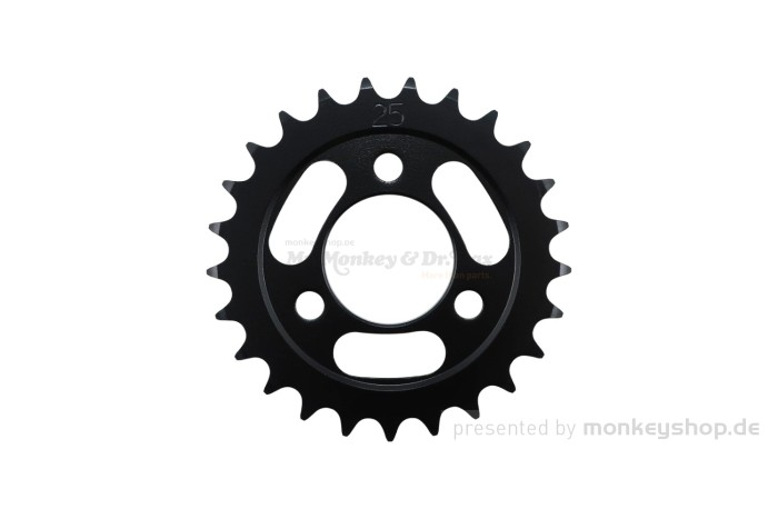 Kitaco Kettenrad 25T hinten schwarz f. Monkey 50 + Gorilla