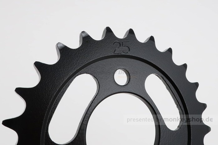 Kitaco Kettenrad 25T hinten schwarz f. Monkey 50 + Gorilla