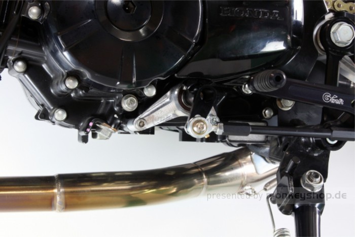 G-Craft Verstärkung Schaltwelle Aluminium CNC silber f. Monkey 125 JB02 + MSX 125 JC61 JC75