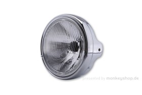 Shin Yo LTD Scheinwerfer H4 7 Zoll chrom geprägtes Glas e-geprüft Montage seitlich