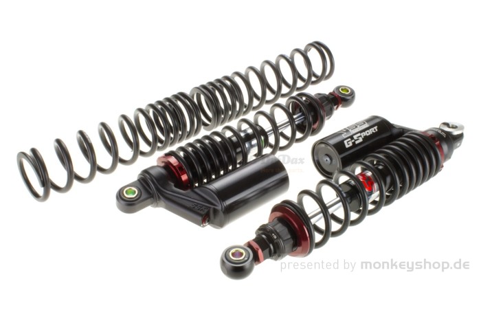 YSS Gasdruck Stoßdämpfer Paar 345mm schwarz rot einstellbar mit ABE f. Dax 125