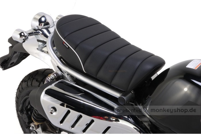 Kitaco Sitzbank Typ 2 Tuck Roll schwarz mit weißem Keder f. Monkey 125