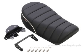 Kitaco Sitzbank Typ 2 Tuck Roll schwarz mit weißem Keder f. Monkey 125